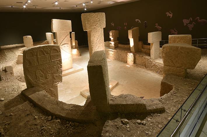 Sanlıurfa Museum and Haleplibahce Mosaic Museum Göbeklitepe finds  Neolithic period Chalcolithic Period first settlement