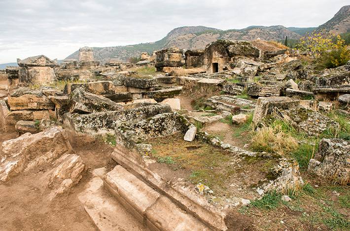 Denizli Hierapolis Archaeological Site Pamukkale  Ancient City on UNESCO World Heritage List   St. Philippe Church Apollon Temple  